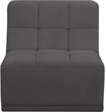 Relax Contemporary Armless Chair with Soft Upholstery, Biscuit Tufting & Modular Design for Versatility