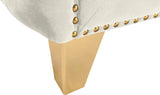 Michelle Velvet Loveseat – Sumptuous Glamour with Gold Nailheads, Iron Legs & Deep Button Tufting