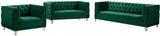 Michelle Velvet Chair - Glamorous Contemporary Design with Gold Nailheads and Deep Button Tufting