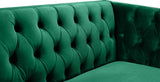 Michelle Velvet Loveseat – Sumptuous Glamour with Gold Nailheads, Iron Legs & Deep Button Tufting