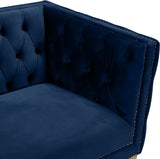 Michelle Velvet Chair - Glamorous Contemporary Design with Gold Nailheads and Deep Button Tufting