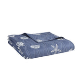 Coastal Seaside Beach House Quilt Set, Blue