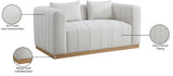 Lucia Oversized Loveseat - Cozy Textured Fabric Comfort with Deep Channel Tufting and Black Base