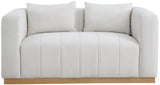 Lucia Oversized Loveseat - Cozy Textured Fabric Comfort with Deep Channel Tufting and Black Base