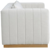 Lucia Oversized Loveseat - Cozy Textured Fabric Comfort with Deep Channel Tufting and Black Base