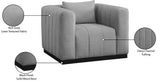 Lucia Oversized Living Room Chair - Luxurious Textured Fabric, Deep Channel Tufting, Cozy Support