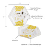 Sweet As Can Bee 7 in. Premium Paper Plates (Set of 16)