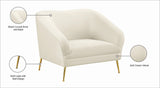 Hermosa Velvet Chair - Luxurious Mid-Century Design with Elegant Gold Legs and Curved Back for Style