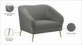 Hermosa Velvet Chair - Luxurious Mid-Century Design with Elegant Gold Legs and Curved Back for Style