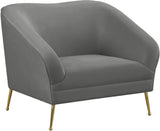 Hermosa Velvet Chair - Luxurious Mid-Century Design with Elegant Gold Legs and Curved Back for Style