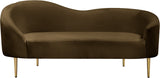 Ritz Contemporary Loveseat with Plush Upholstery and Elegant Gold Legs for Chic Home Style