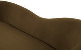 Ritz Elegant Velvet Sofa with Gold Metal Legs - Contemporary Curved Design for Chic Living Rooms