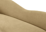 Ritz Elegant Velvet Sofa with Gold Metal Legs - Contemporary Curved Design for Chic Living Rooms