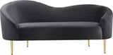 Ritz Contemporary Loveseat with Plush Upholstery and Elegant Gold Legs for Chic Home Style