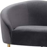 Ritz Contemporary Loveseat with Plush Upholstery and Elegant Gold Legs for Chic Home Style