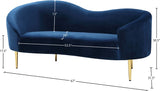 Ritz Contemporary Loveseat with Plush Upholstery and Elegant Gold Legs for Chic Home Style