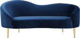 Ritz Contemporary Loveseat with Plush Upholstery and Elegant Gold Legs for Chic Home Style