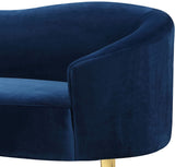 Ritz Contemporary Loveseat with Plush Upholstery and Elegant Gold Legs for Chic Home Style