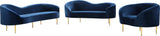 Ritz Contemporary Loveseat with Plush Upholstery and Elegant Gold Legs for Chic Home Style