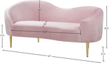 Ritz Contemporary Loveseat with Plush Upholstery and Elegant Gold Legs for Chic Home Style
