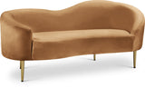 Ritz Contemporary Loveseat with Plush Upholstery and Elegant Gold Legs for Chic Home Style