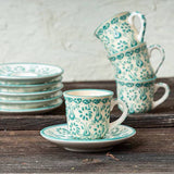 Handmade White Espresso Coffee Cup & Saucer