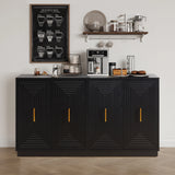 60'' Large Buffet Cabinet with Storage, Fluted Sideboard Wit