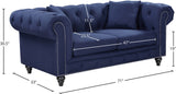 Chesterfield Elegant Contemporary Loveseat with Plush Seating, Tufted Design, and Nailhead Accents