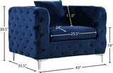Scarlett Velvet Chair - Luxuriously Tufted Contemporary Seat with Chrome Legs for Elegant Living Spaces