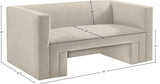 Henson Velvet Loveseat – Luxurious Contemporary Design with Solid Wood Frame for Modern Living Spaces