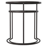 Graphite Metal Round Nesting Table Set