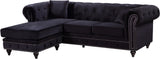 Sabrina Contemporary 2-Piece Reversible Sectional with Plush Upholstery and Chrome Nailheads