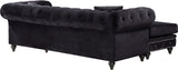 Sabrina Contemporary 2-Piece Reversible Sectional with Plush Upholstery and Chrome Nailheads