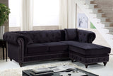 Sabrina Contemporary 2-Piece Reversible Sectional with Plush Upholstery and Chrome Nailheads