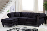 Sabrina Contemporary 2-Piece Reversible Sectional with Plush Upholstery and Chrome Nailheads