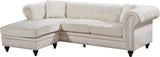 Sabrina Contemporary 2-Piece Reversible Sectional with Plush Upholstery and Chrome Nailheads