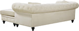 Sabrina Contemporary 2-Piece Reversible Sectional with Plush Upholstery and Chrome Nailheads