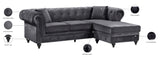 Sabrina Contemporary 2-Piece Reversible Sectional with Plush Upholstery and Chrome Nailheads