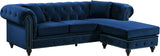 Sabrina Contemporary 2-Piece Reversible Sectional with Plush Upholstery and Chrome Nailheads