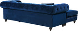 Sabrina Contemporary 2-Piece Reversible Sectional with Plush Upholstery and Chrome Nailheads