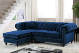 Sabrina Contemporary 2-Piece Reversible Sectional with Plush Upholstery and Chrome Nailheads