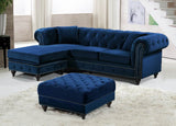 Sabrina Contemporary 2-Piece Reversible Sectional with Plush Upholstery and Chrome Nailheads