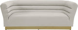 Bellini Contemporary Sofa with Channel Tufting and Gold Stainless Steel Base for Modern Living Spaces