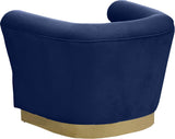 Bellini Velvet Chair - Luxurious Contemporary Design with Gold Base and Textured Channel Tufting