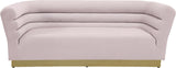 Bellini Contemporary Sofa with Channel Tufting and Gold Stainless Steel Base for Modern Living Spaces