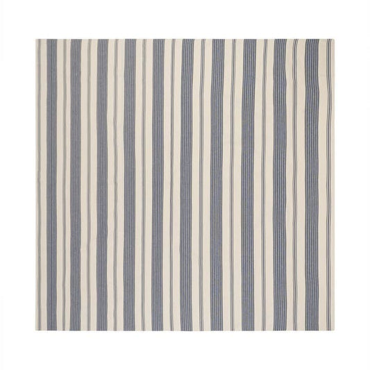 French Home 71" X 119" Blue and Cream Striped Tablecloth