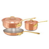 Mauviel M'Heritage M'150 B 5-Piece Copper Cookware Set With Brass Handles