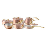 Mauviel M'Heritage M'150 B 16-Piece Copper Cookware Set With Brass Handles