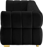Gwen Velvet Sofa - Luxurious Comfort with Deep Biscuit Tufting & Custom Gold or Chrome Legs