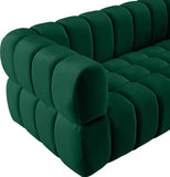 Gwen Velvet Sofa - Luxurious Comfort with Deep Biscuit Tufting & Custom Gold or Chrome Legs